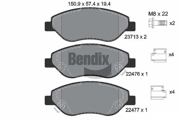BENDIX Braking fékbetétkészlet, tárcsafék BPD1203