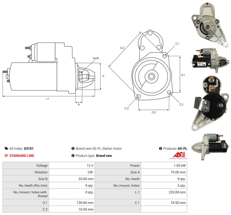 Starter, AS-PL S3101