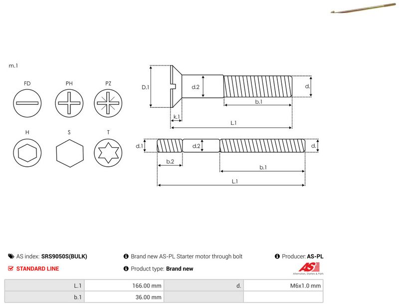 AS-PL SRS9050S(BULK) Repair Set, alternator