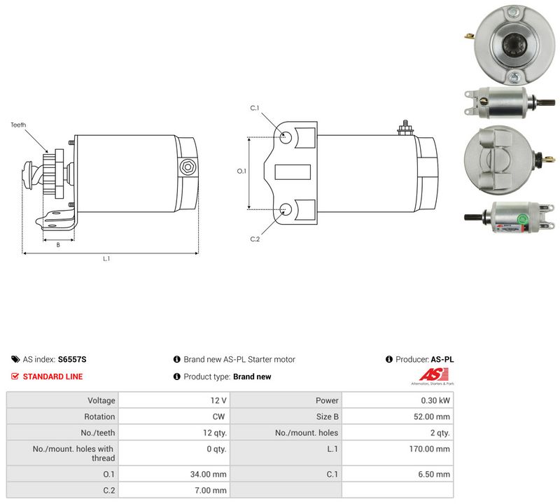 Starter, AS-PL S6557S