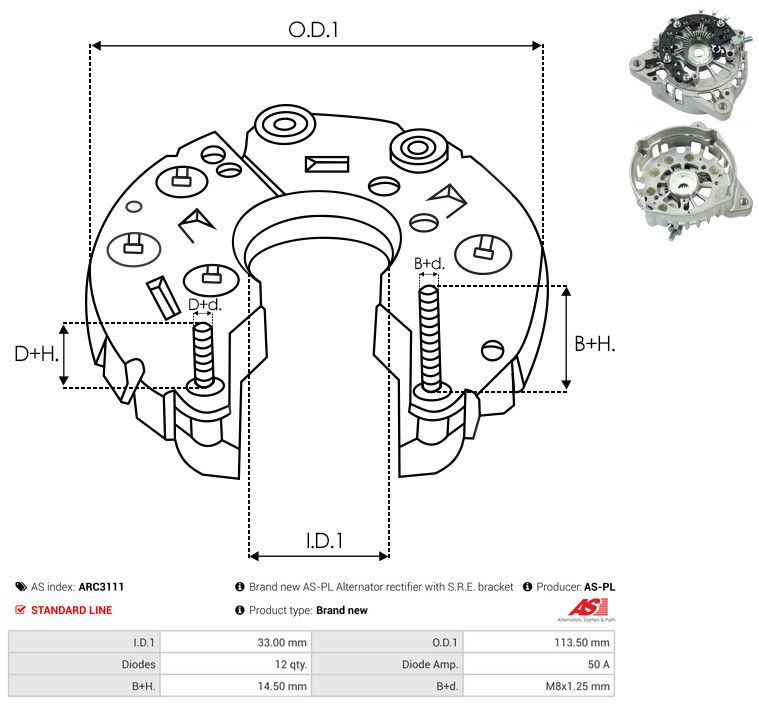 Kaitsekate, generaator, AS-PL ARC3111