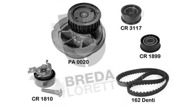 BREDA LORETT Vízpumpa + fogasszíj készlet KPA0365A