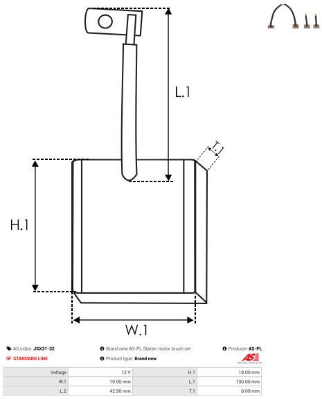 AS-PL JSX31-32 Carbon Brush, starter