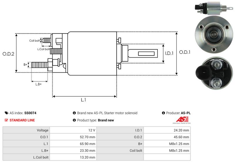 Magnetlülitus, starter, AS-PL SS0074