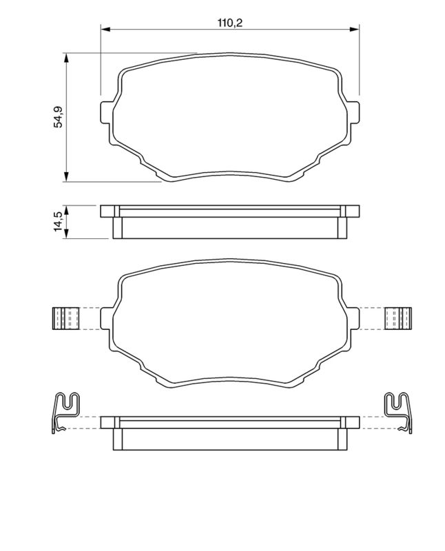 Piduriklotsi komplekt, ketaspidur, BOSCH 0 986 424 669