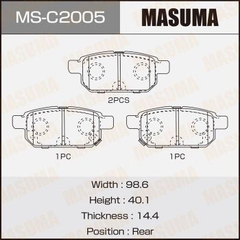 Комплект гальмівних колодок, Masuma MS-C2005