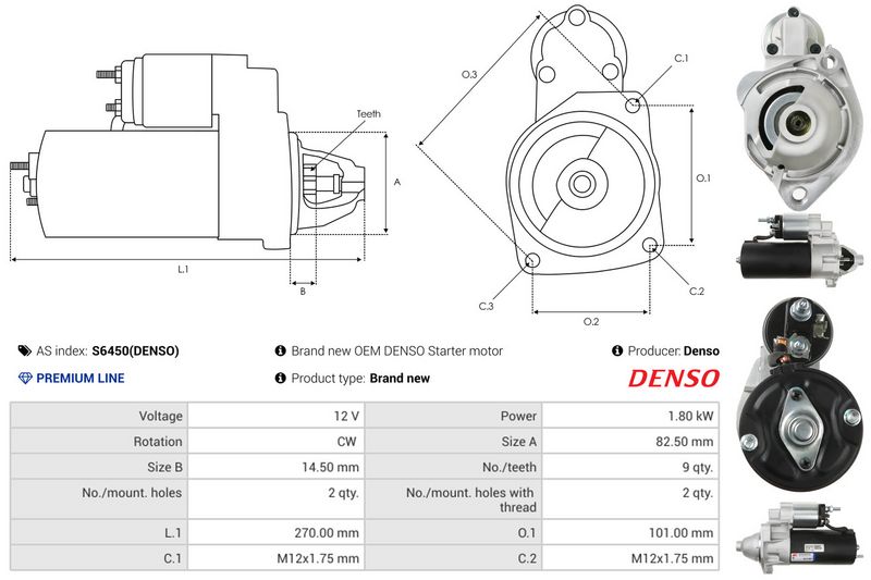 AS-PL S6450(DENSO) Starter