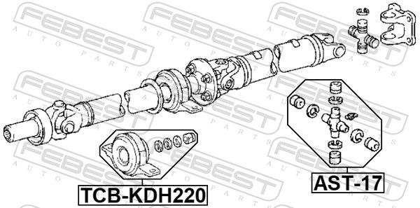 FEBEST TCB-KDH220 Bearing, propshaft centre bearing