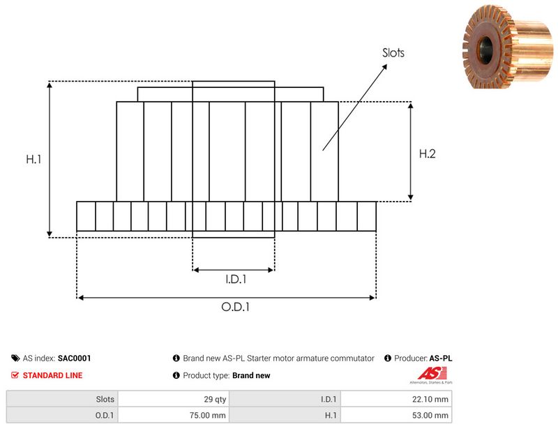 AS-PL SAC0001 Armature, starter