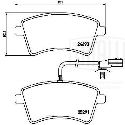 Комплект гальмівних накладок, дискове гальмо, Trialli PF4323