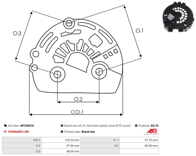 Kaitsekate, generaator, AS-PL APC3047S