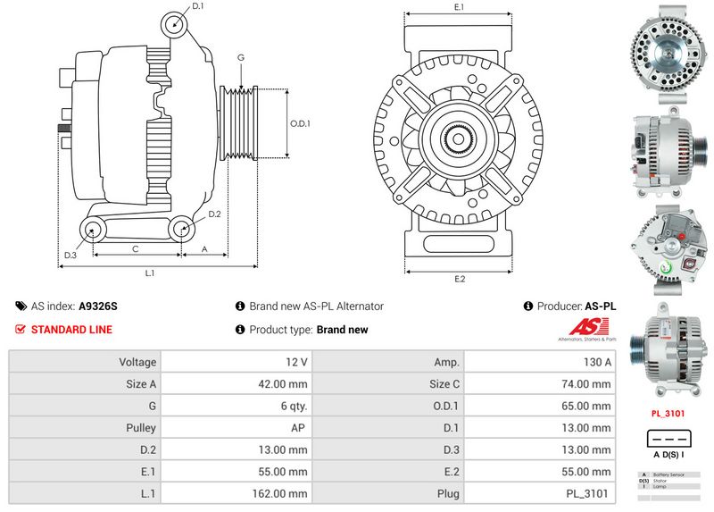 AS-PL A9326S Alternator