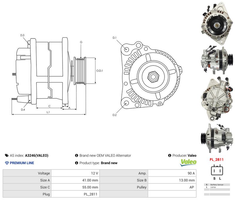 AS-PL A3246(VALEO) Generatorius