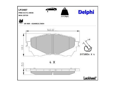 DELPHI LP2487 Brake Pad Set, disc brake