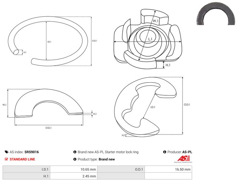 AS-PL SRS9016 Repair Kit, starter