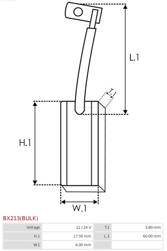 AS-PL BX213(BULK) Carbon Brush, alternator