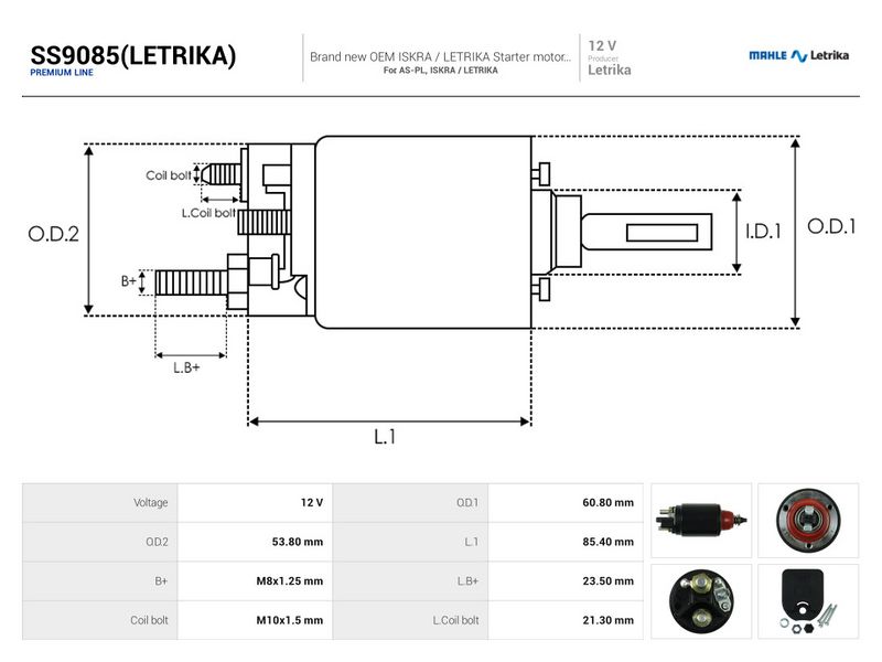 Magnetlülitus, starter, AS-PL SS9085(LETRIKA)