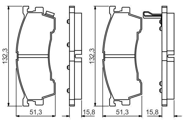 Комплект гальмівних накладок, дискове гальмо, Bosch 0986495265