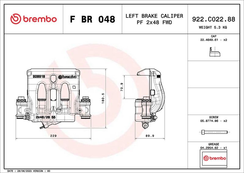 BREMBO FBR048 Brake Caliper