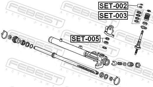 Ремонтний комплект, рульовий механізм, Febest SET-005