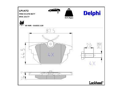 DELPHI LP1472 - Brake Pad Set, disc brake