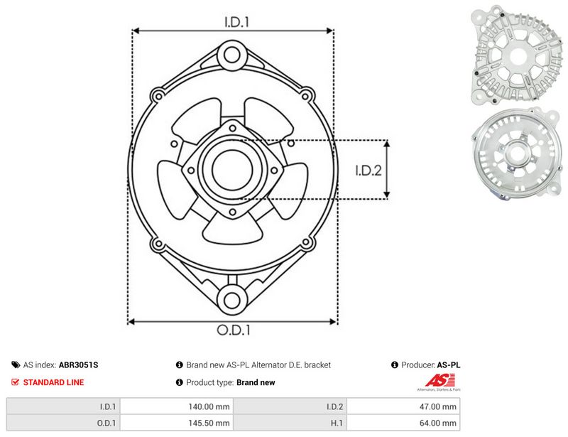 Kaitsekate, generaator, AS-PL ABR3051S