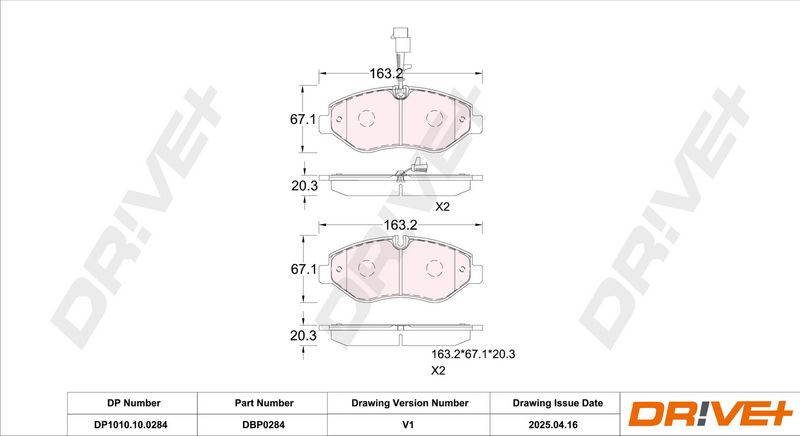 Set placute frana,frana disc DP1010.10.0284 Dr!ve+