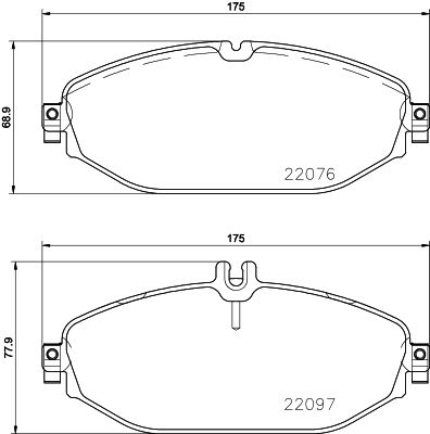 Комплект гальмівних накладок, дискове гальмо, Hella 8DB355021-921