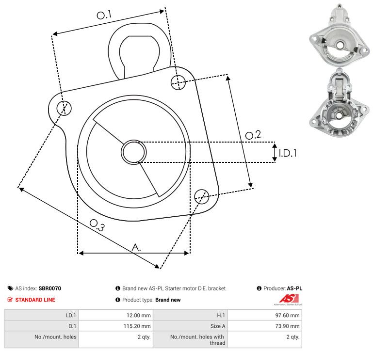 AS-PL SBR0070 Starter Lid, carburettor