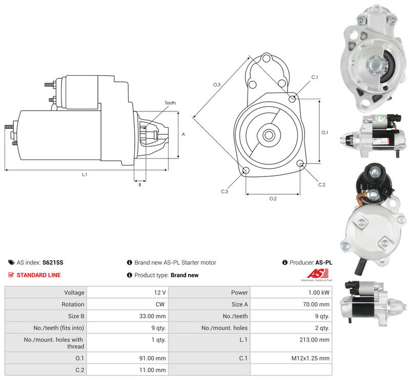 Starter, AS-PL S6215S
