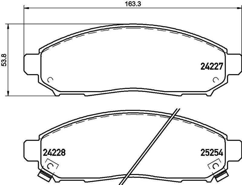 Комплект гальмівних накладок, дискове гальмо, Brembo P56096E