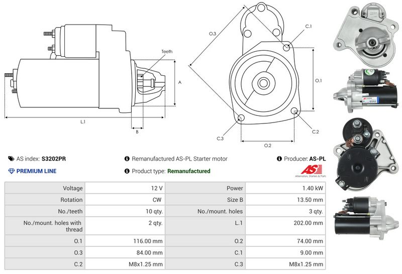 AS-PL S3202PR Starter