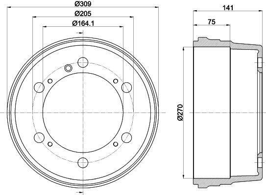 HELLA fékdob 8DT 355 301-661