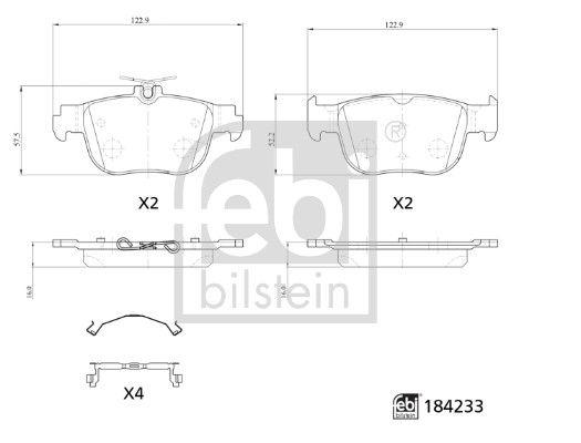 FEBI BILSTEIN fékbetétkészlet, tárcsafék 184233