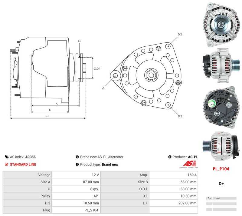 AS-PL A0356 Alternator