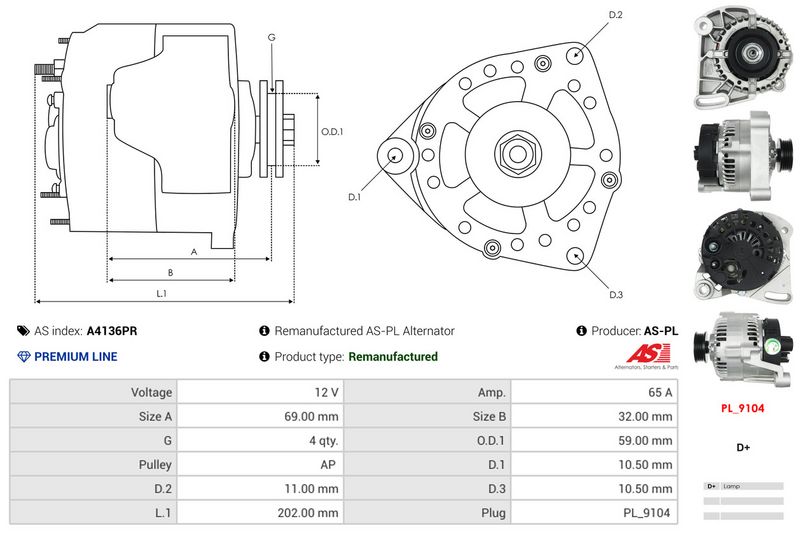 AS-PL A4136PR Alternator