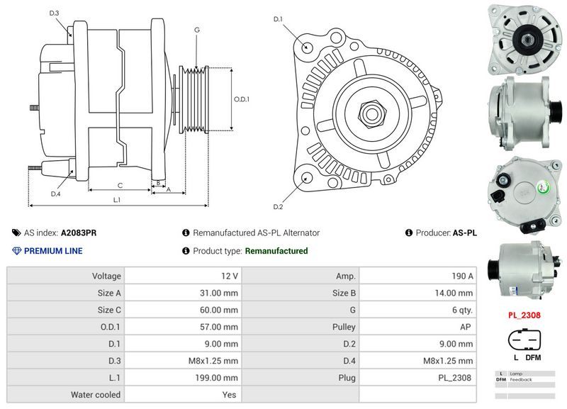 AS-PL A2083PR Alternator