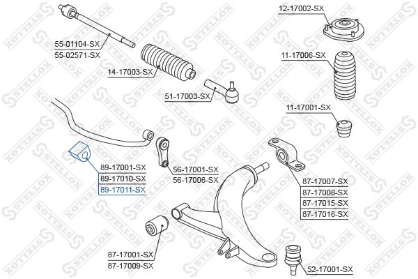 STELLOX 89-17011-SX Mounting, stabiliser bar