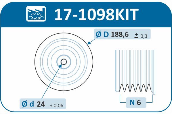 Шків, колінчатий вал, Ijs 17-1098KIT