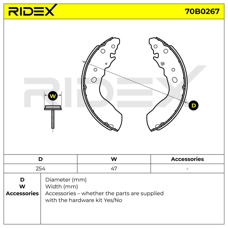 комплект спирачна челюст RIDEX