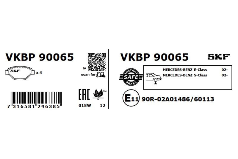 SKF VKBP 90065 Brake Pad Set, disc brake