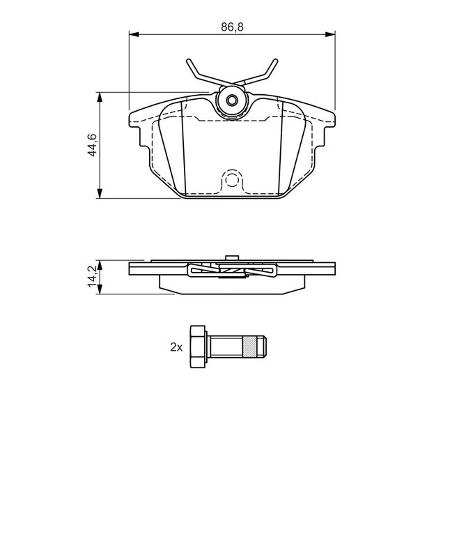 Piduriklotsi komplekt, ketaspidur, BOSCH 0 986 424 545