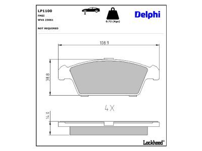 DELPHI LP1100 - Brake Pad Set, disc brake