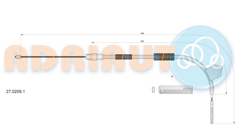 Тросовий привод, стоянкове гальмо, Adriauto 27.0209.1