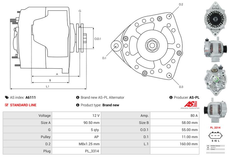 AS-PL A6111 Alternator