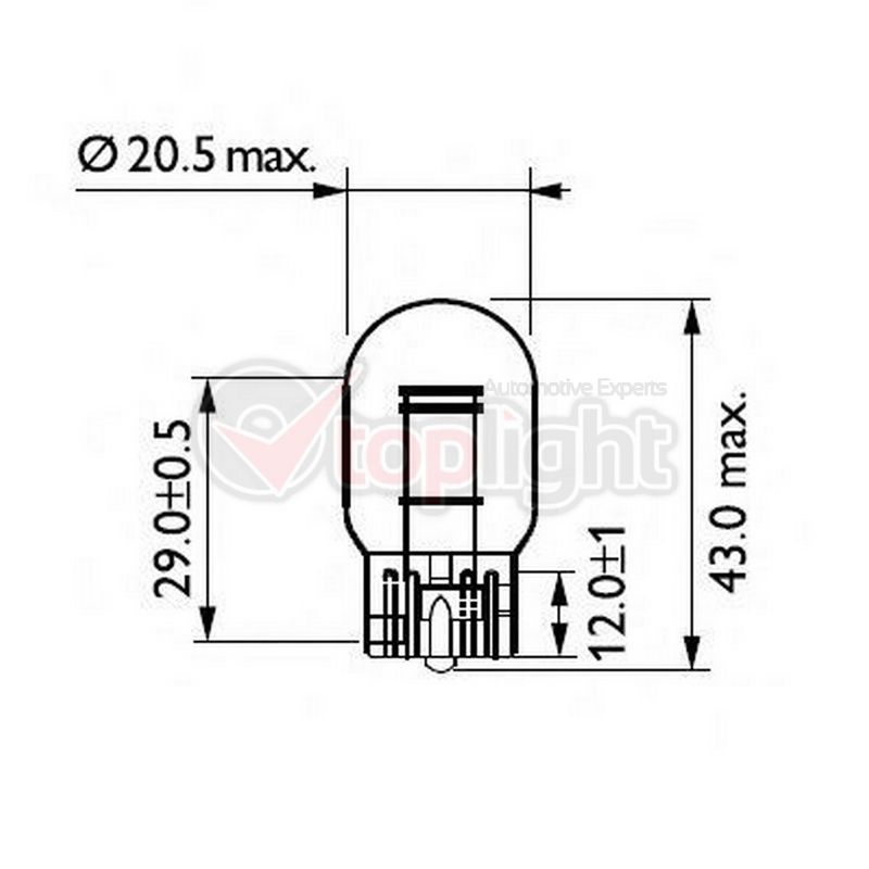 AE TOPLIGHT 39019 Lemputė T20 21/5W 12V 21/5W