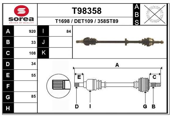 Привід передній правий МКПП DAEWOO Nexia 95-08 96481064