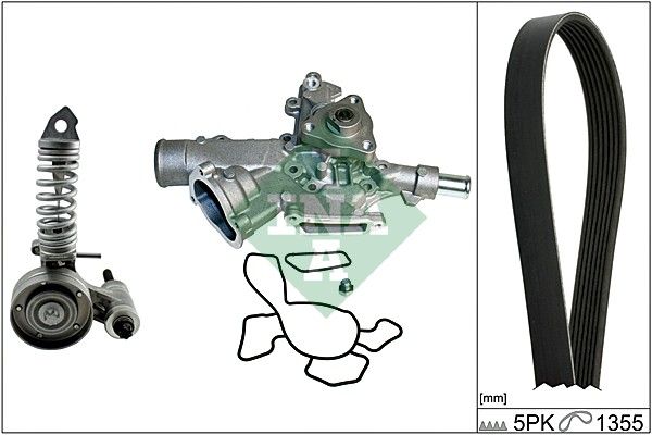 Schaeffler INA Vízszivattyú + bordásszíjkészlet 529 0047 30