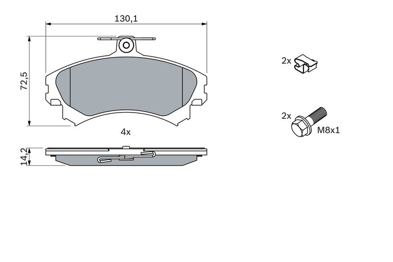 BOSCH 0 986 424 371 Brake Pad Set, disc brake