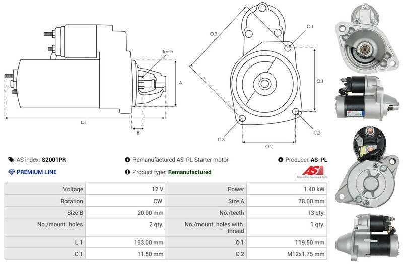 AS-PL S2001PR Starter